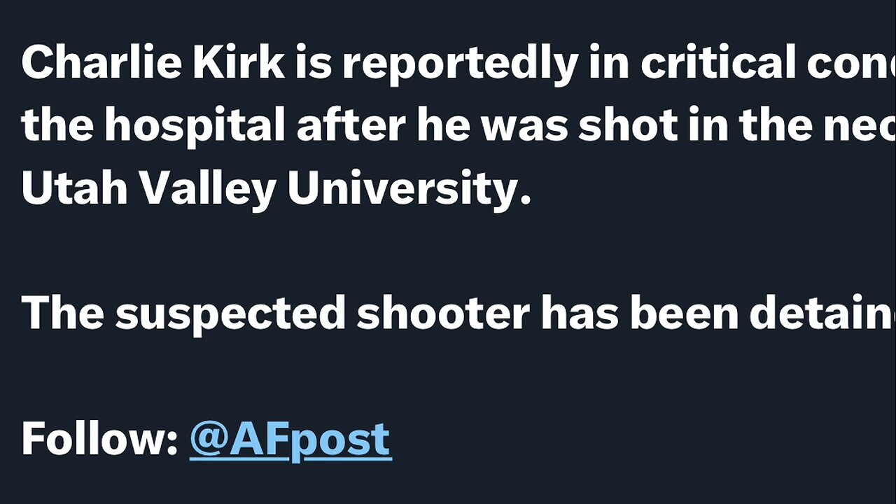 Charlie Kirk Assassinated!!!!! Emergency Live