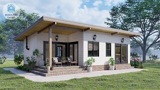Small House Design 11x7m (36x23ft) | 2 Bedroom House Plans (MTD68)