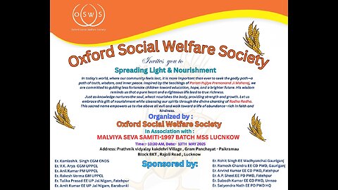 Spreading Light & Nourishment | A Day of Service, Faith & Hope | Lucknow | BY OSWS