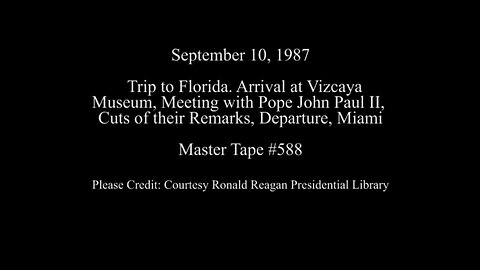 Pope John Paul II and President Reagan in Miami - September 10, 1987