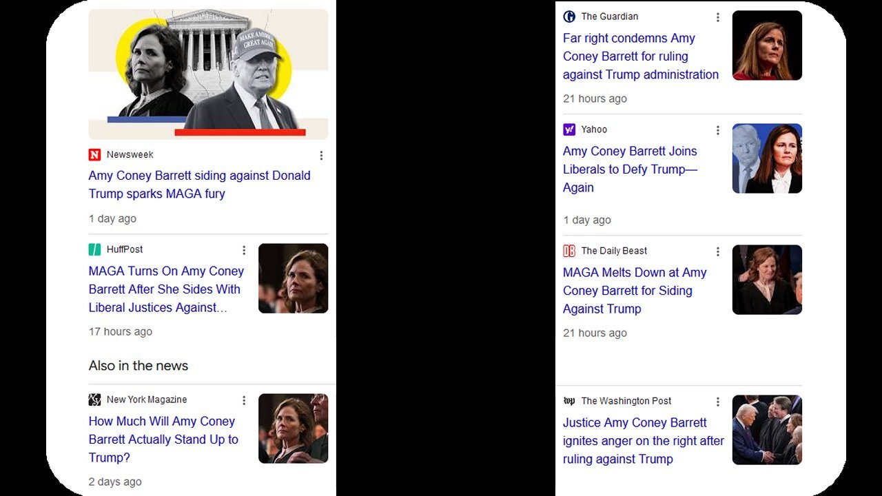 Why Amy Coney Barrett votes against Trump - April 8, 2025