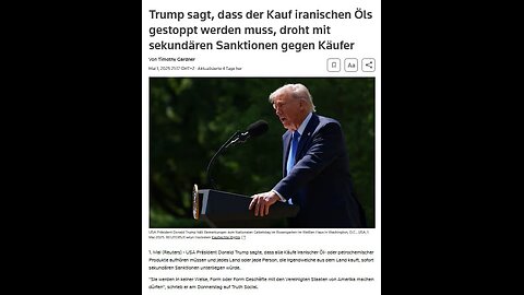 ⚠️ Trump sagt, dass der Kauf von iranischem Öl und Gas gestoppt werden muss und droht mit Sanktionen