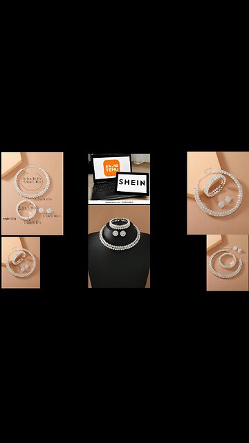 🛒1 Set Luxury Crystal Rhinestone Necklace, Earrings And Bracelet Set, Elegant Bridal Parties