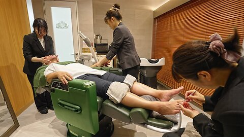 💈(ASMR) Japanese VIP Barbering Full Service: Head-to-Toe Pampering by 4 Professionals