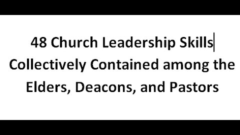 48 Church Leadership Skills