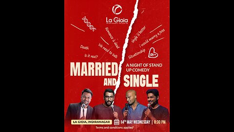 Married and Single A Stand-Up Comedy Night Infused with Italian Flavour at La Gioia