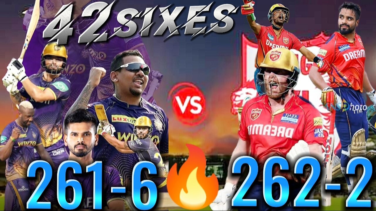 262 Chase Crushed! PBKS Collapse After KKR's Record Storm" kkr vs pbks 262 runs highlights ipl 2024