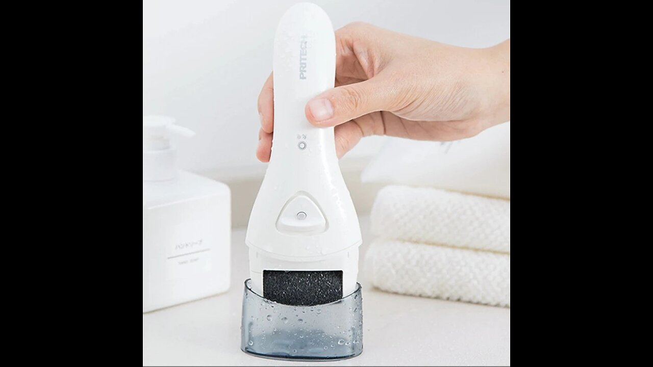Rechargeable Waterproof Electric Foot File, with 2 Speed, LED Light & Replacement Rollers