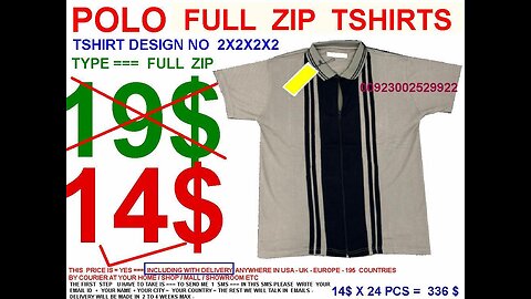 Office Polo FULL ZIP vertical lines tshirts 14$ with including delivery USA UK EUROPE at your home