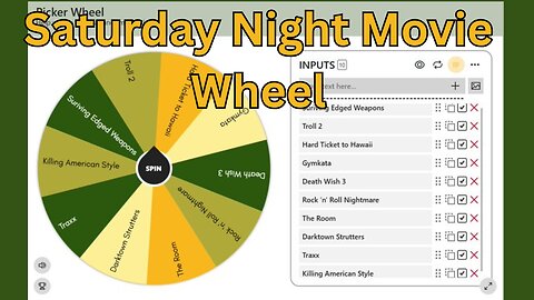 Saturday Night Movie Wheel