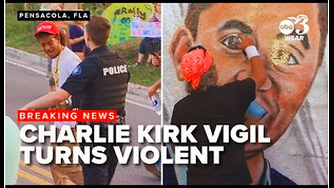 Pensacola vigil for Charlie Kirk marred by mural defacing, fight, pepper spray incident