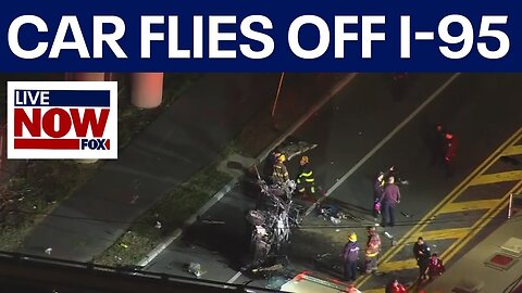 Fatal high speed crash, car flies off I-95 in Philadelphia