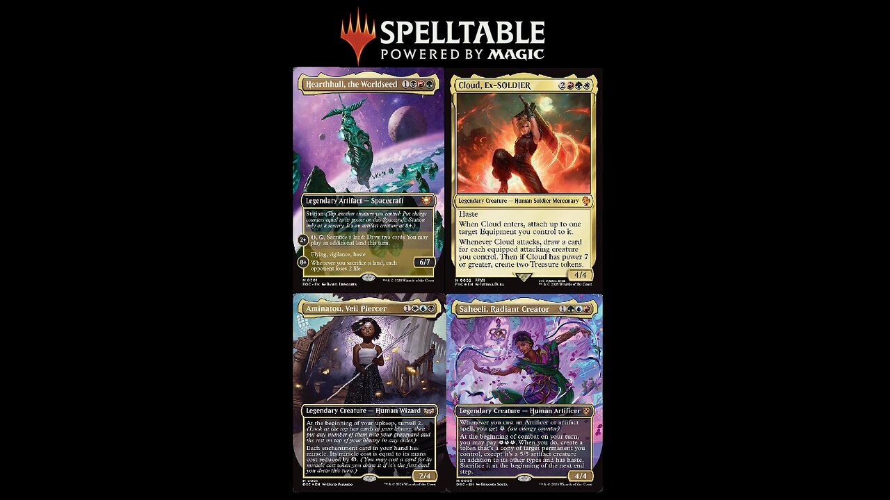 MTG Commander Spelltable: Hearthull v Cloud Ex Soldier v Saheeli v Aminatou