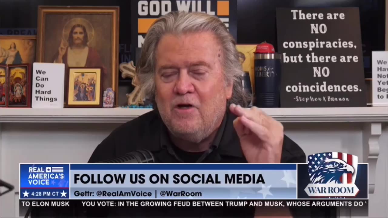 Steve Bannon worries Elon Musk will steak 2028 election