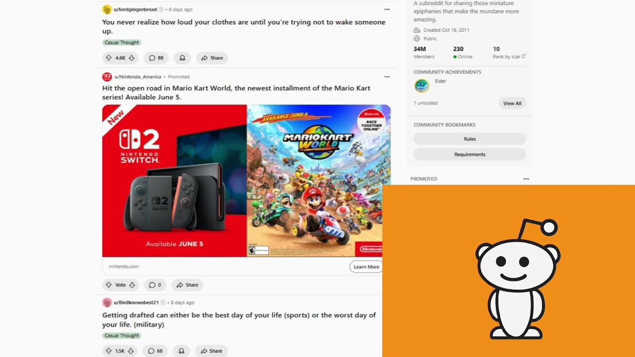 Reading Reddit: /r/ShowerThoughts