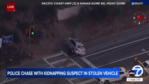 WATCH: Stolen vehicle pursuit with 3 children and driver inside ends in crash in Malibu, California