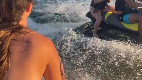 Woman Falls Off Ski-Do