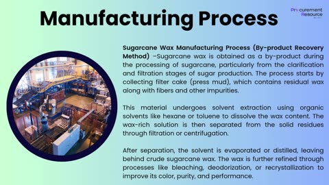 Sugarcane Wax Manufacturing Plant Project Report