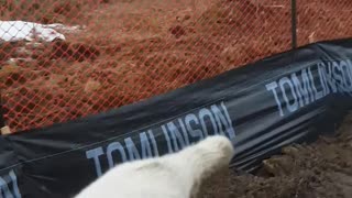 🚧2020🪖03-18❄️Construction @ Work Installing The Silt & Snow Fence Around The Building - Amazon Warehouse Project In Ottawa⚒️ Coolest Job In the World 🍁