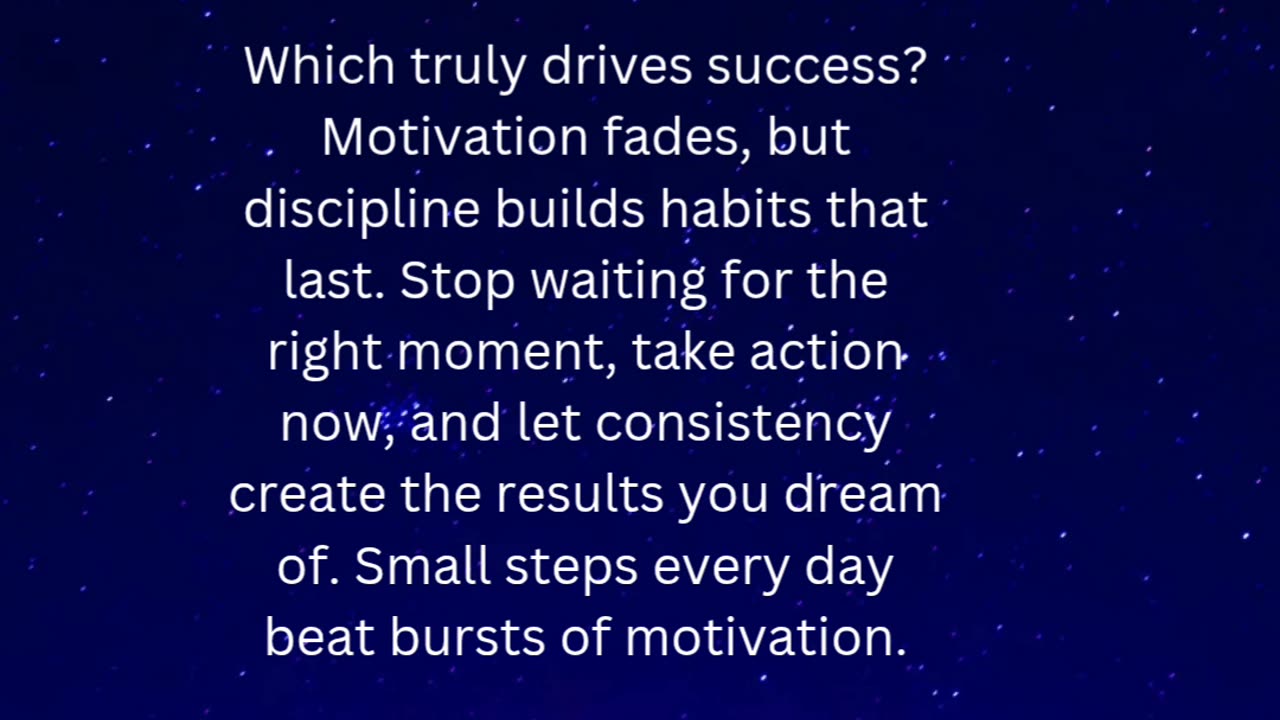 Discipline vs Motivation