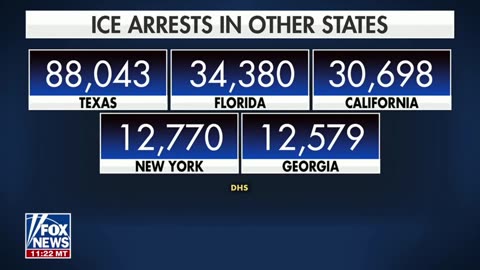 88,000 illegals arrested in Texas, 34,000 in Florida, 30,000 in California, 13,000 in New York
