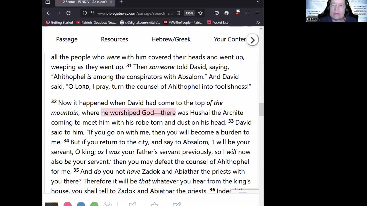 Journey Through The Bible -- 2 Samuel 15 - King David Flees From Absalom's Treachery 05232025