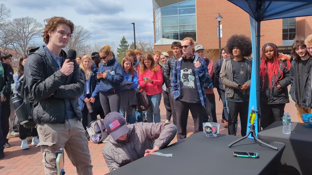 Alex Stein get asked a question at UConn (4/10/25)