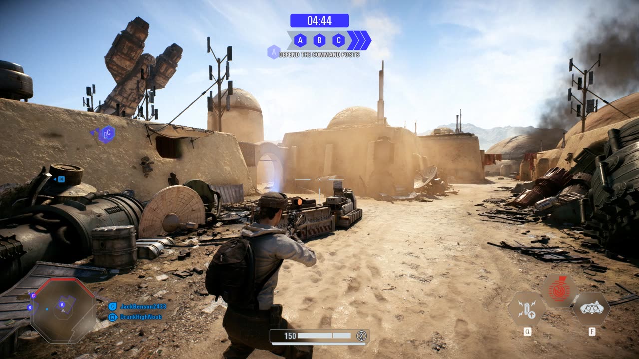 SWBF2 2017: Coop Mission Rebel Alliance Mos Eisley Defending Gameplay