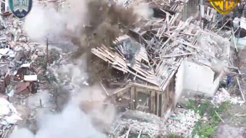 Drone Strike Brings the House Down on Russian Infantry
