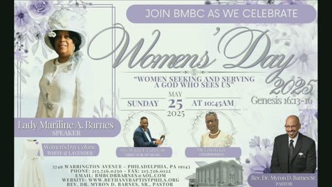05-25-2025 BMBC Bethany Missionary Baptist Church Phila Sunday Service Livestream