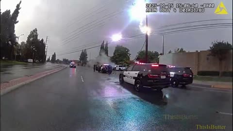 Electric lines arc after pursuing driver crashed into power pole