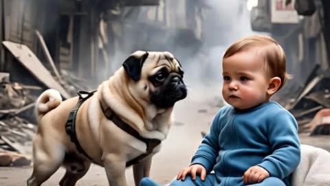 Pug save Baby