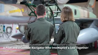 Video announcement of a pilot and a combat navigator who intercepted a UAV launched