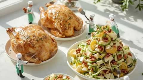 Mayo-Roasted Chicken with Waldorf Salad & Tarragon – Creamy, Herby & Crisply Refreshing