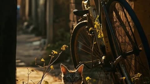 Cat With Bicycle