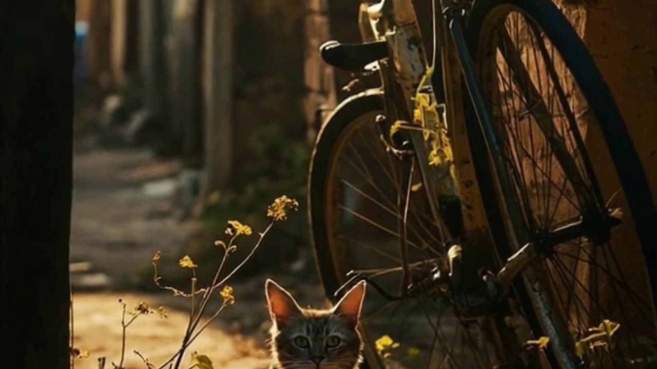 Cat With Bicycle