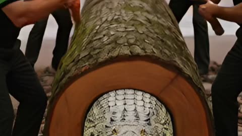 Rescue crocodile from gaints log #shorts #funny #viral #animals #Ai #trending