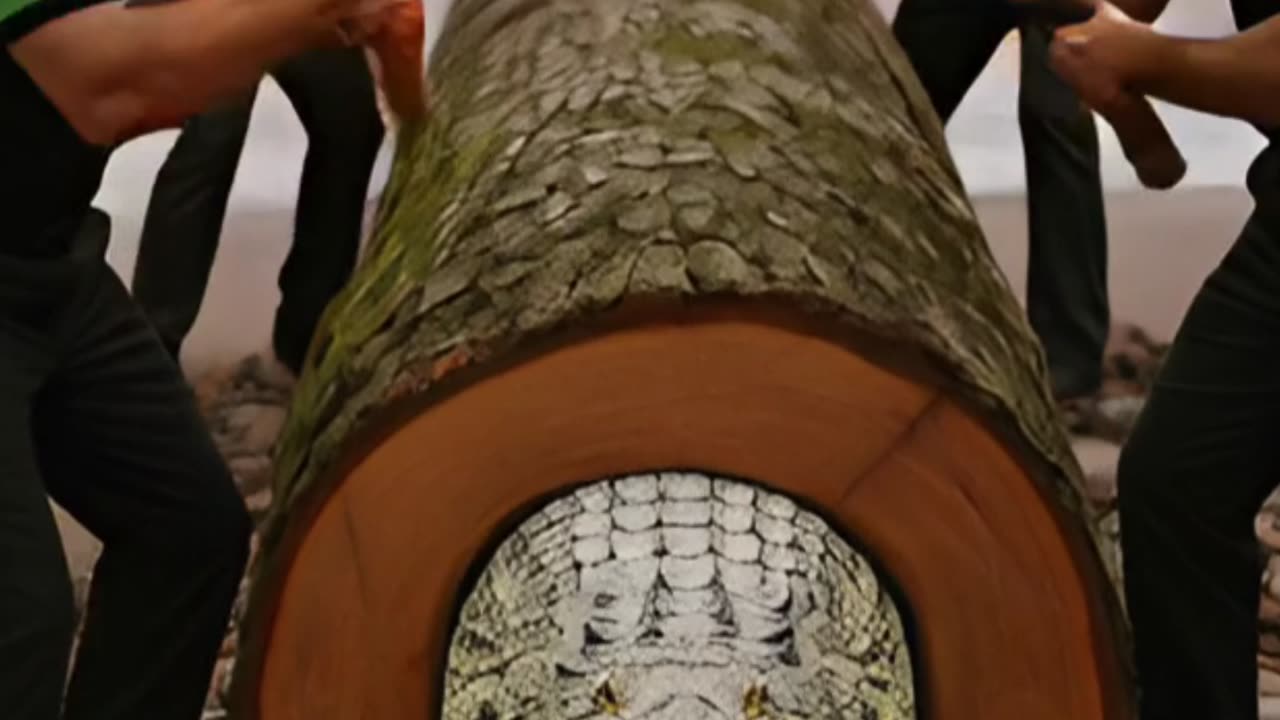 Rescue crocodile from gaints log #shorts #funny #viral #animals #Ai #trending