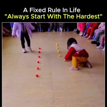 A fixed rule in life "Always start with the hardest"