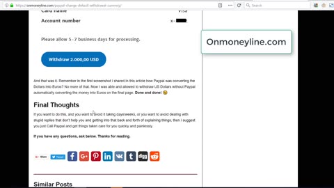 Paypal - Change Default Withdrawal Currency - Onmoneyline