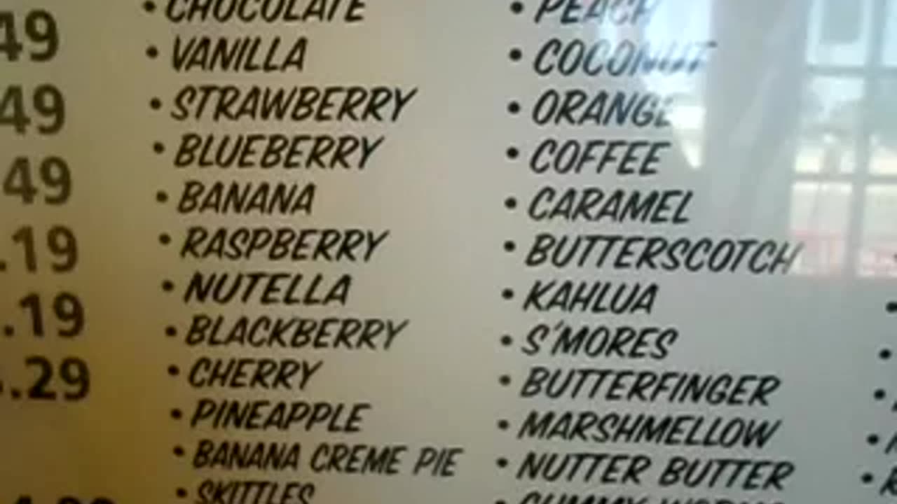 Taking a look at ALL of the flavors of smoothies!!!