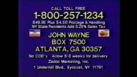 John Wayne Collector's Limited Edition in VHS or Beta TV Commercial from 1988 feat. Fort Apache