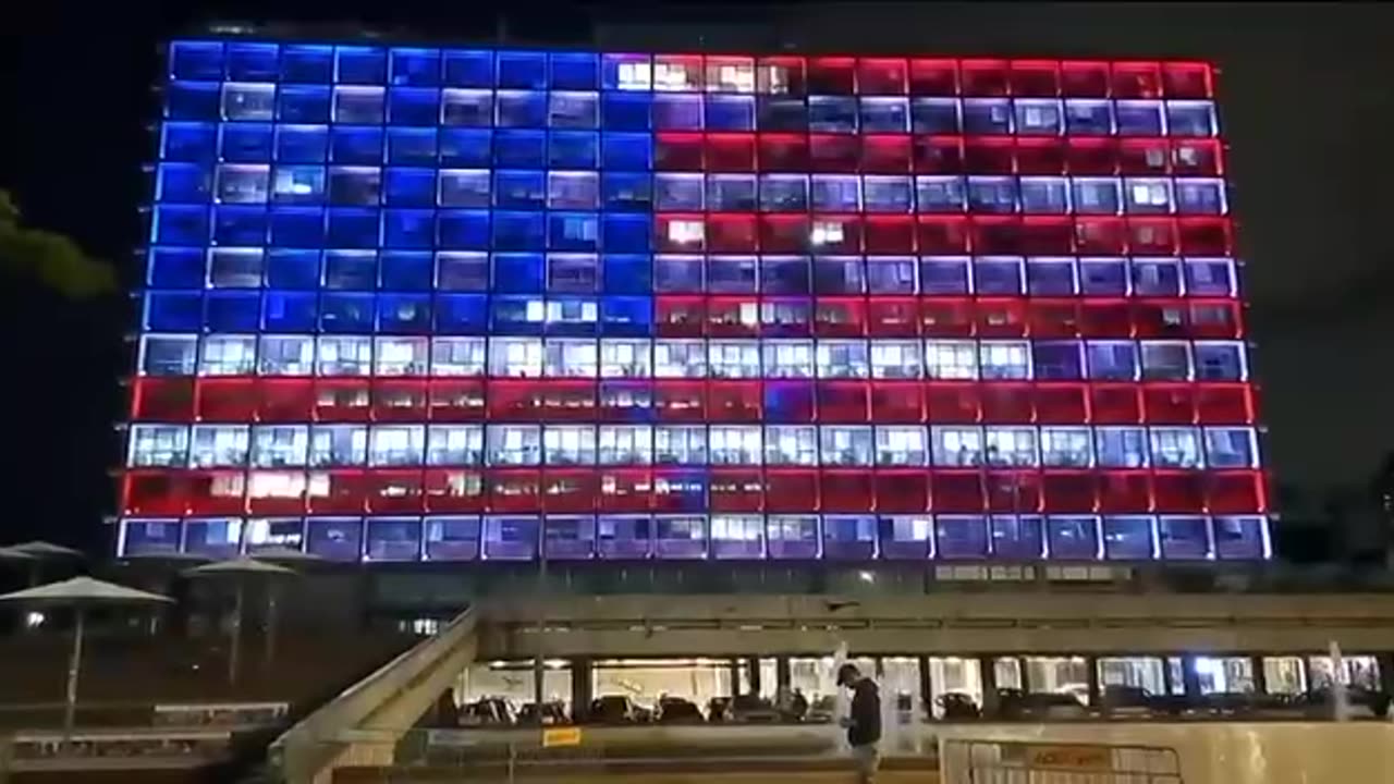 The Tel Aviv City Hall was also illuminated as a tribute to the US