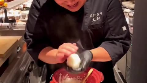"🍙 Mentaiko Onigiri Delight 🧡"#Onigiri #Mentaiko #JapaneseFood #RiceBall #SeaweedLover