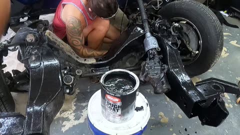 Painting the Frame on Our 1996 C1500 Drag & Drive Build