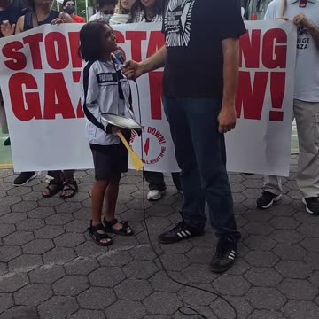 Children in New York City support children in Gaza.