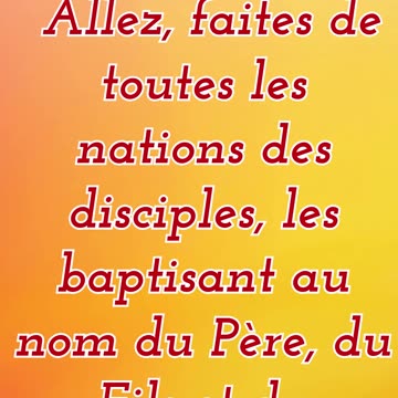 "La Grande Mission : Faire des disciples de toutes les nations" Matthieu 28:19,20 #shorts #ytshorts