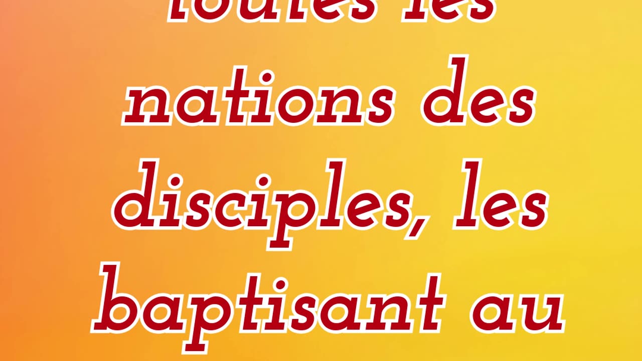 "La Grande Mission : Faire des disciples de toutes les nations" Matthieu 28:19,20 #shorts #ytshorts