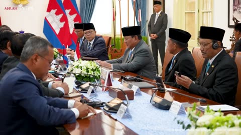 President of the Republic of Indonesia Prabowo Subianto meets the President of Cambodia