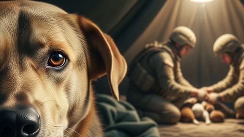 Soldier Saves Abandoned Mother Dog Puppies